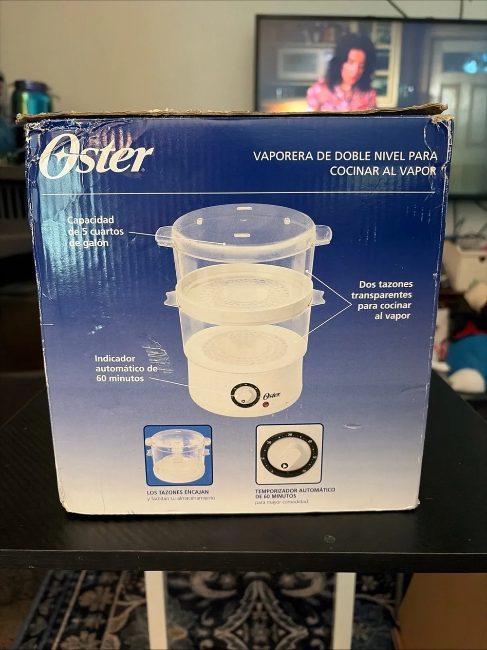 Oster White and Clear Double Tier Food Steamer